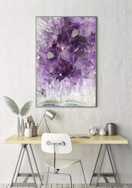 amethyst, a healing home, crystal decor, home decor